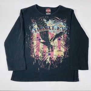 Harley Davidson Women's Black Long Sleeve T-shirt